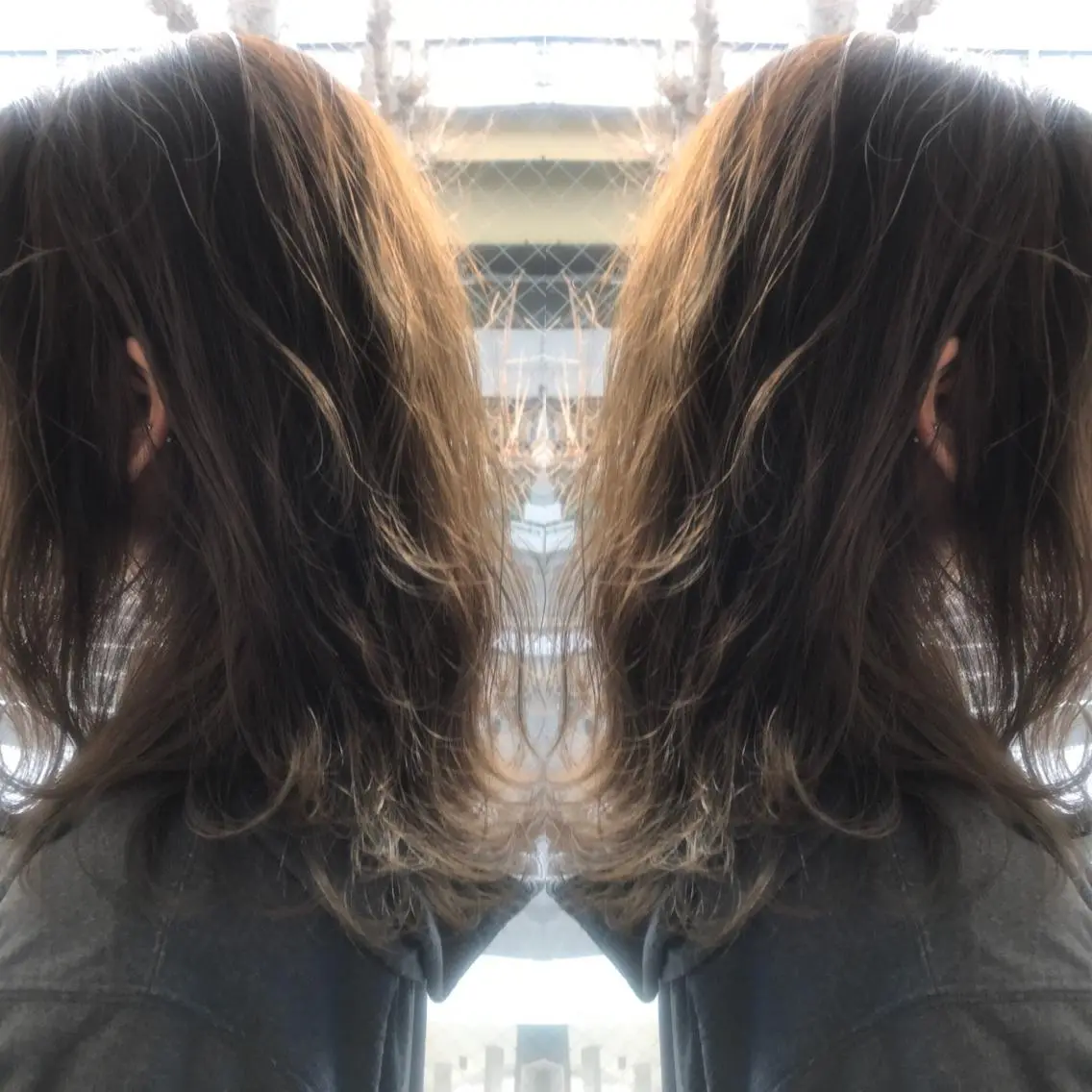 セミロング カラー グレージュ カット ヘアカラー 柴田 祐輔のヘアスタイル