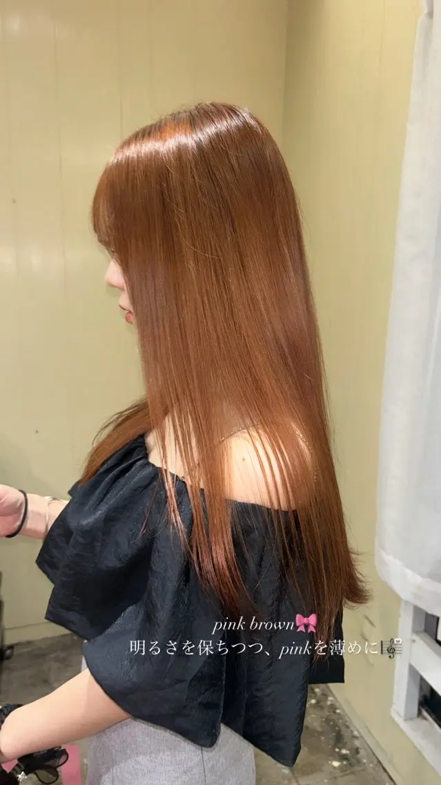 カラー ブラウンカラー ピンクカラー MI KUのヘアスタイル