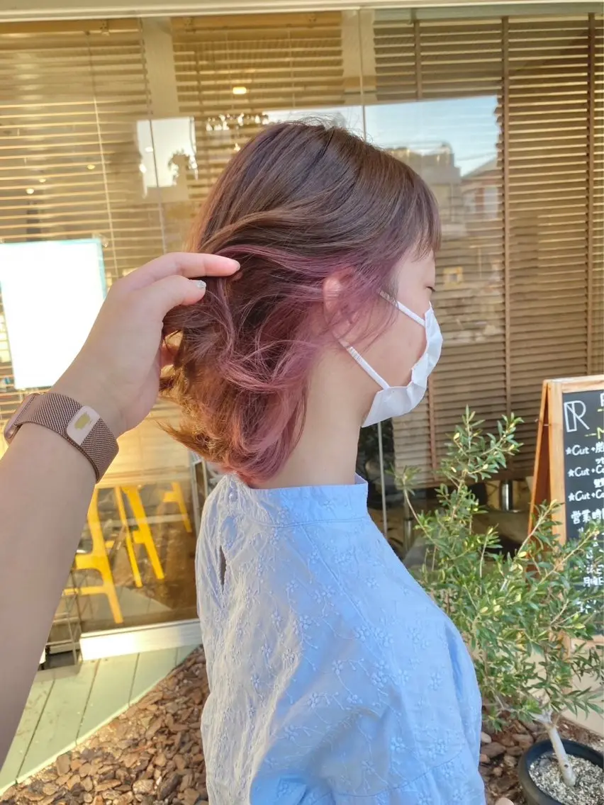 ミディアム カラー 美髪✨艶髪✨髪質改善 カラー特化❕亀島のヘアスタイル