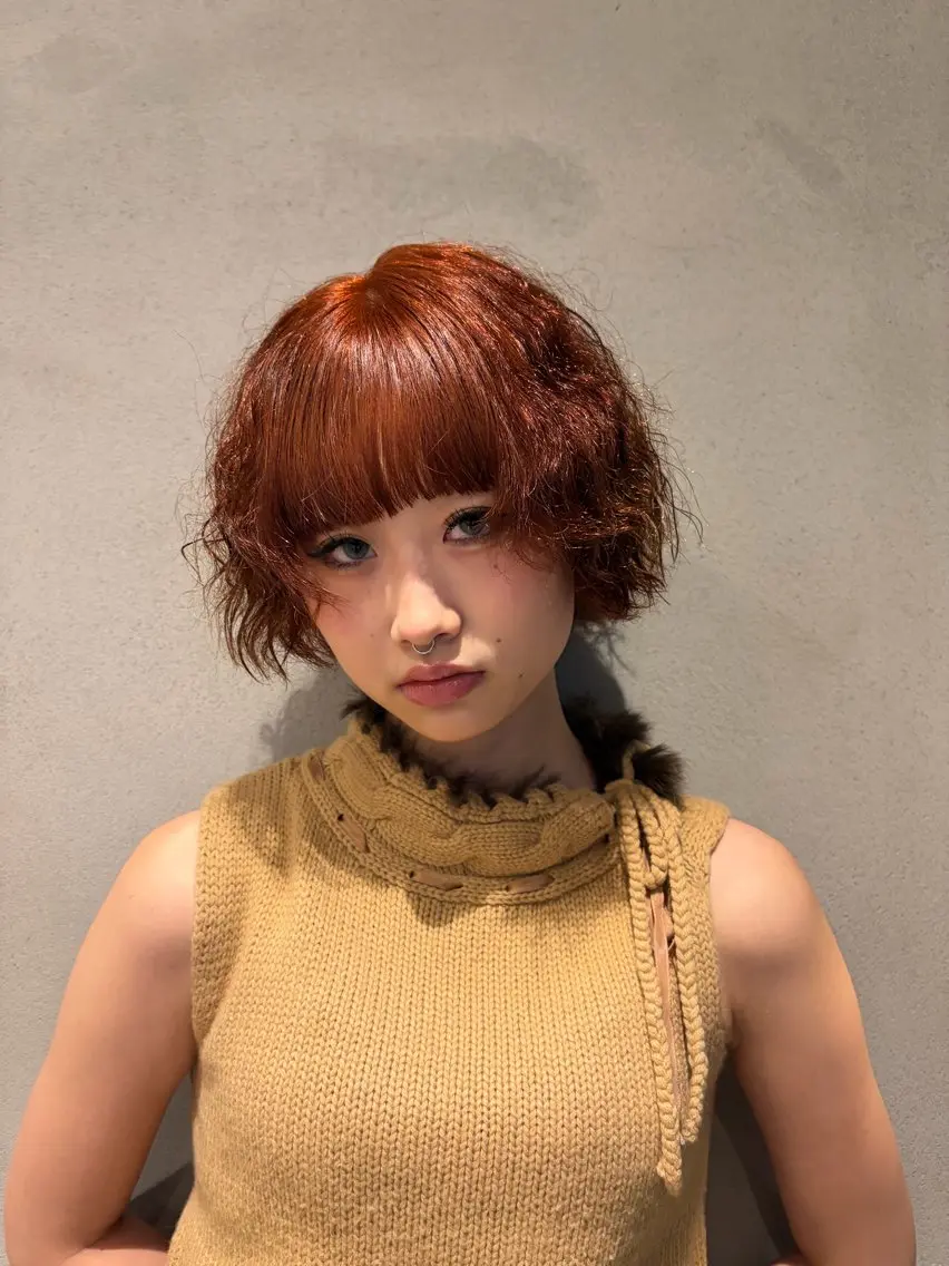 ショート カラー パーマ ヘアカラー Canna kotoriのヘアスタイル