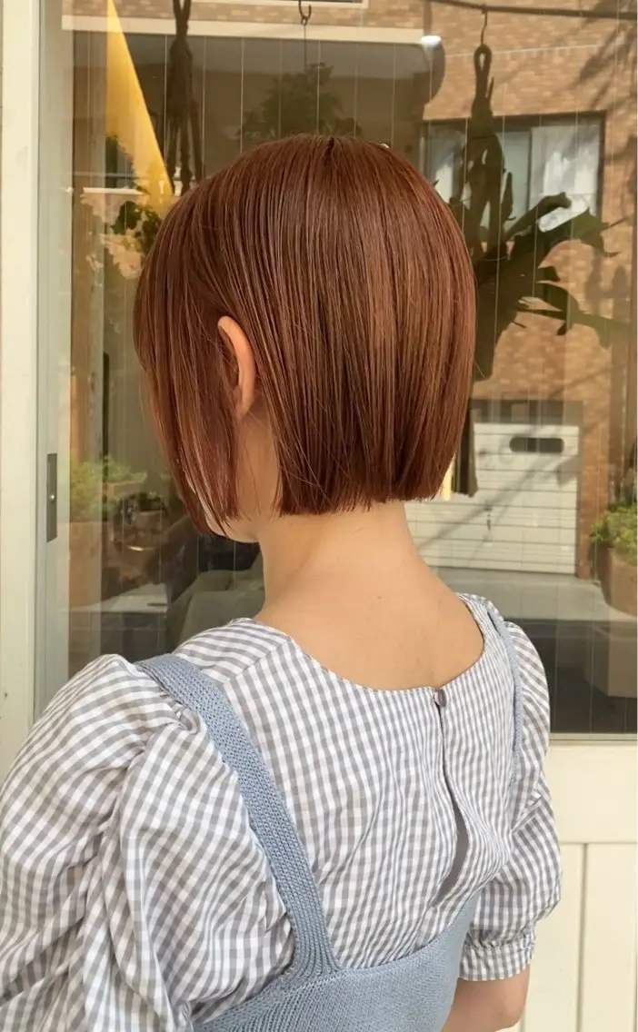ショート 切りっぱなしボブ ボブ カット ヘアカラー トリートメント インナーカラー🌈 サイトウ ミズキのヘアスタイル