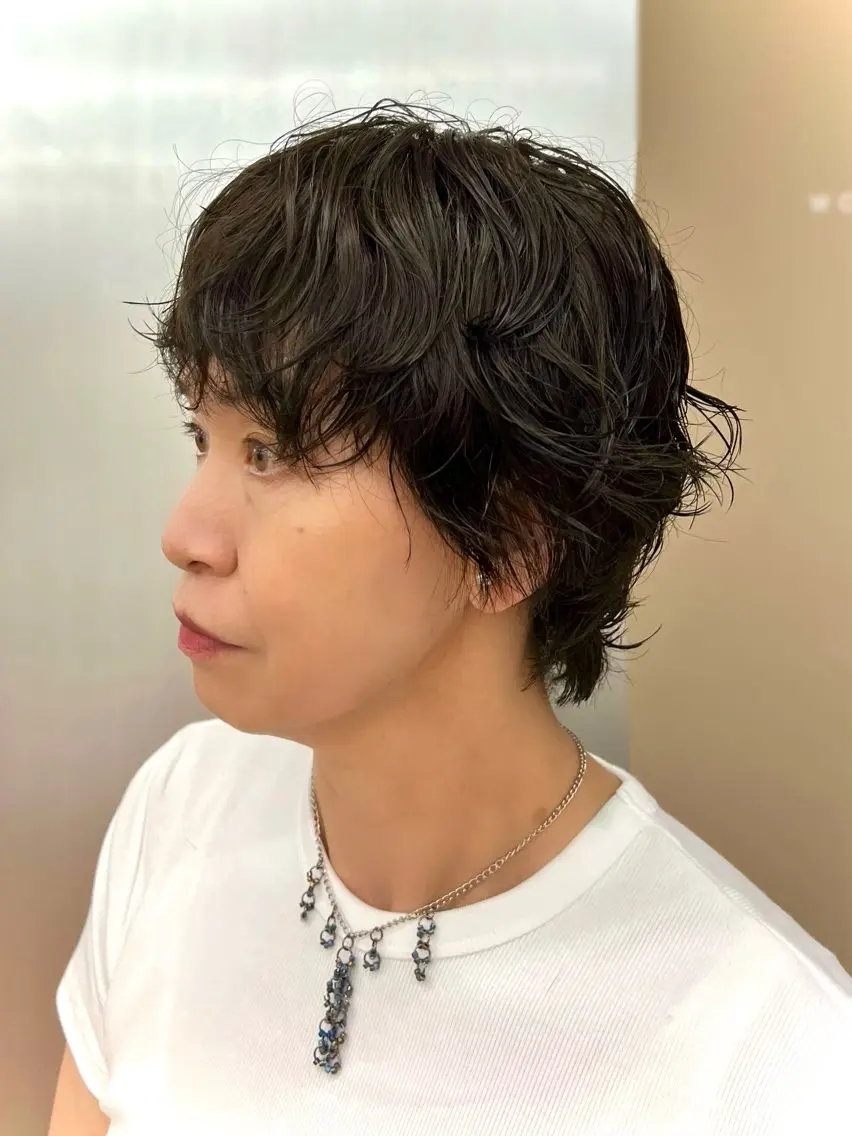 ショート カラー パーマ 矢場町/栄/上前津/ 佐藤祐希のヘアスタイル