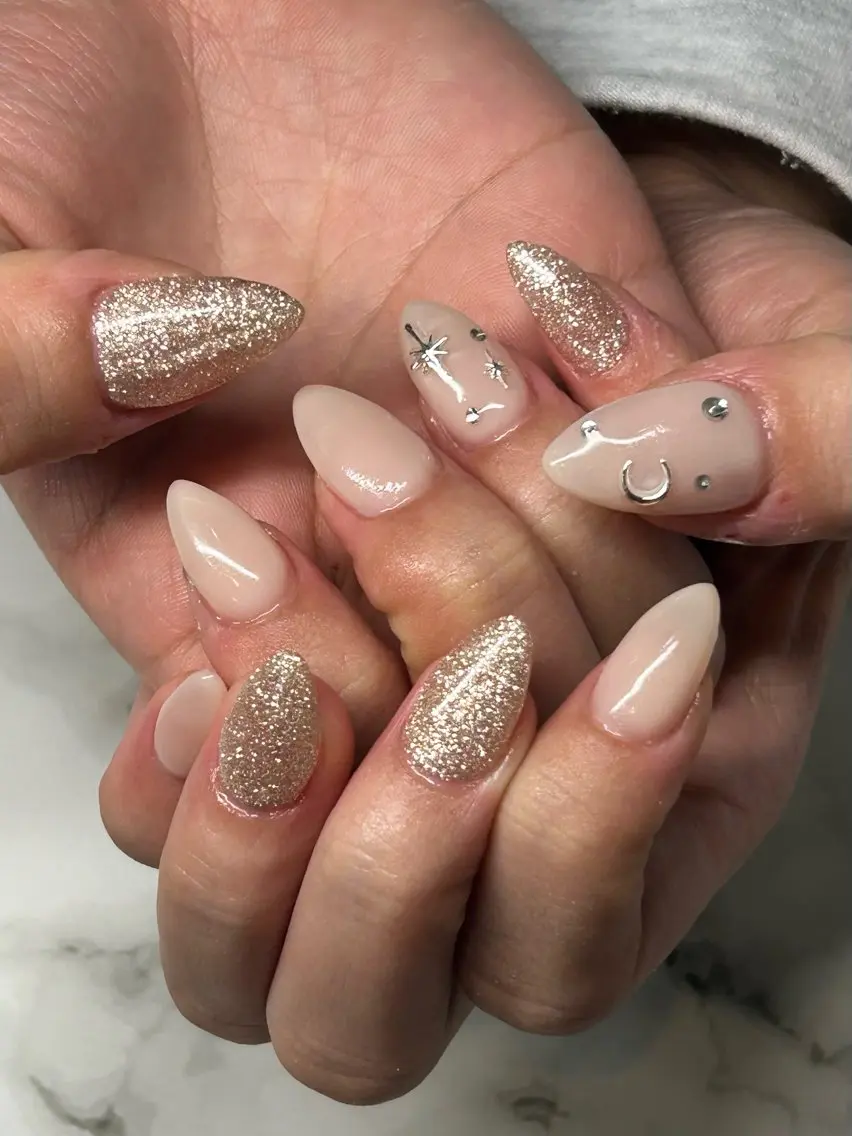 ネイル ラメ(グリッター) シンプルネイル Bianca栄店 はるなのネイルデザイン