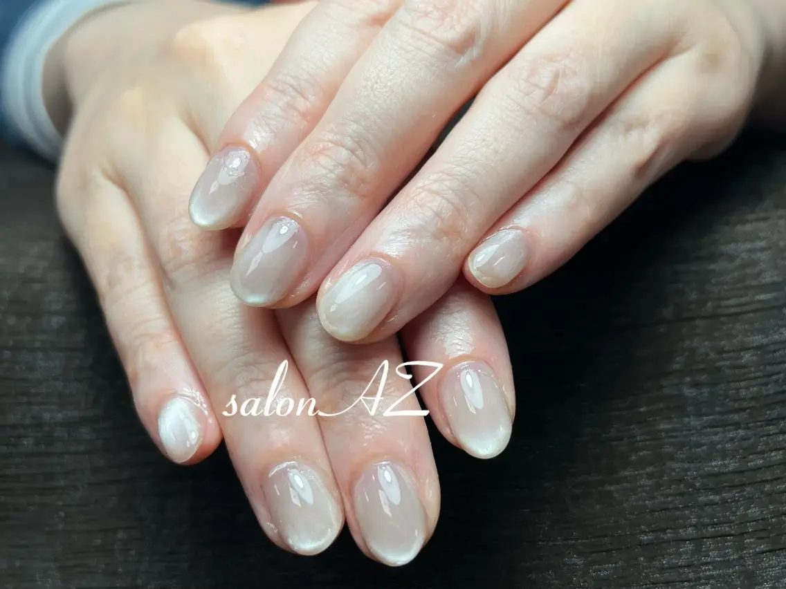 ネイル 長さ出し フットネイル フレンチネイル マグネットネイル ニュアンスネイル salon AZのネイルデザイン