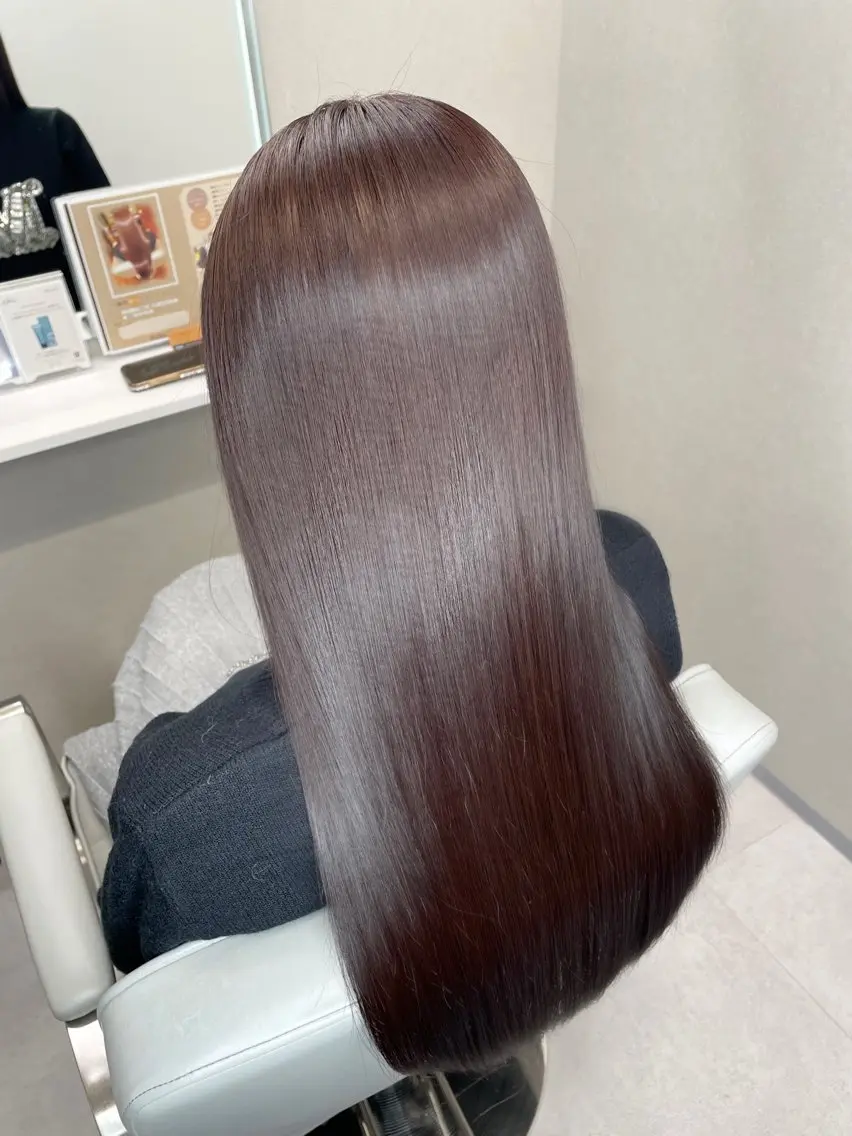 セミロング カラー 透明感カラー 髪質改善 今井 勝也のヘアスタイル