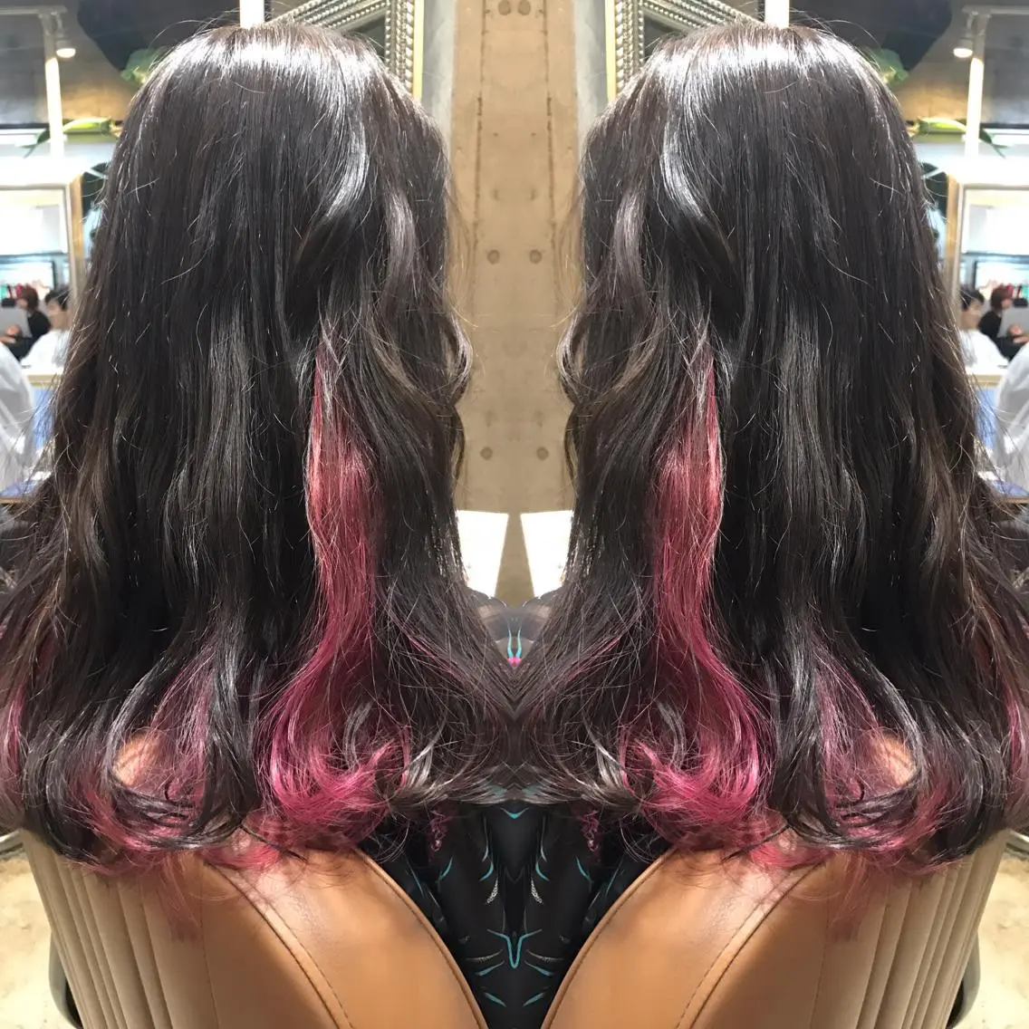 セミロング カラー パーマ ヘアアレンジ メンズ キッズ ネイル マツエク・マツパ メンズインナーカラー ダブルカラー インナーカラー サロンドミルク 原宿のヘアスタイル