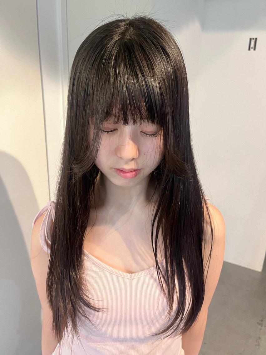 ロング カラー 縮毛矯正 ナチュラルかわいい yui⋆𐙚 ̊.のヘアスタイル