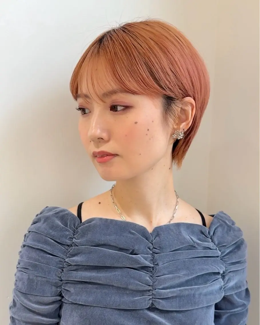 ショート カラー ショートボブ 丸みショート ボブ 似合わせカット ショートヘア カット ヘアカラー トリートメント ショート/ボブ/パー マ原宿🪷Akinaのヘアスタイル