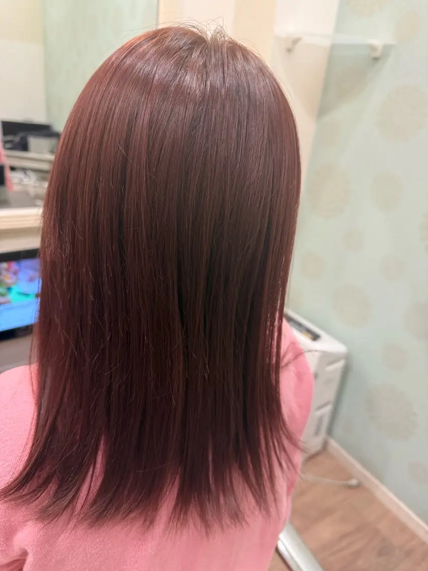 ロング カラー ピンクカラー 宗川 雅美のヘアスタイル