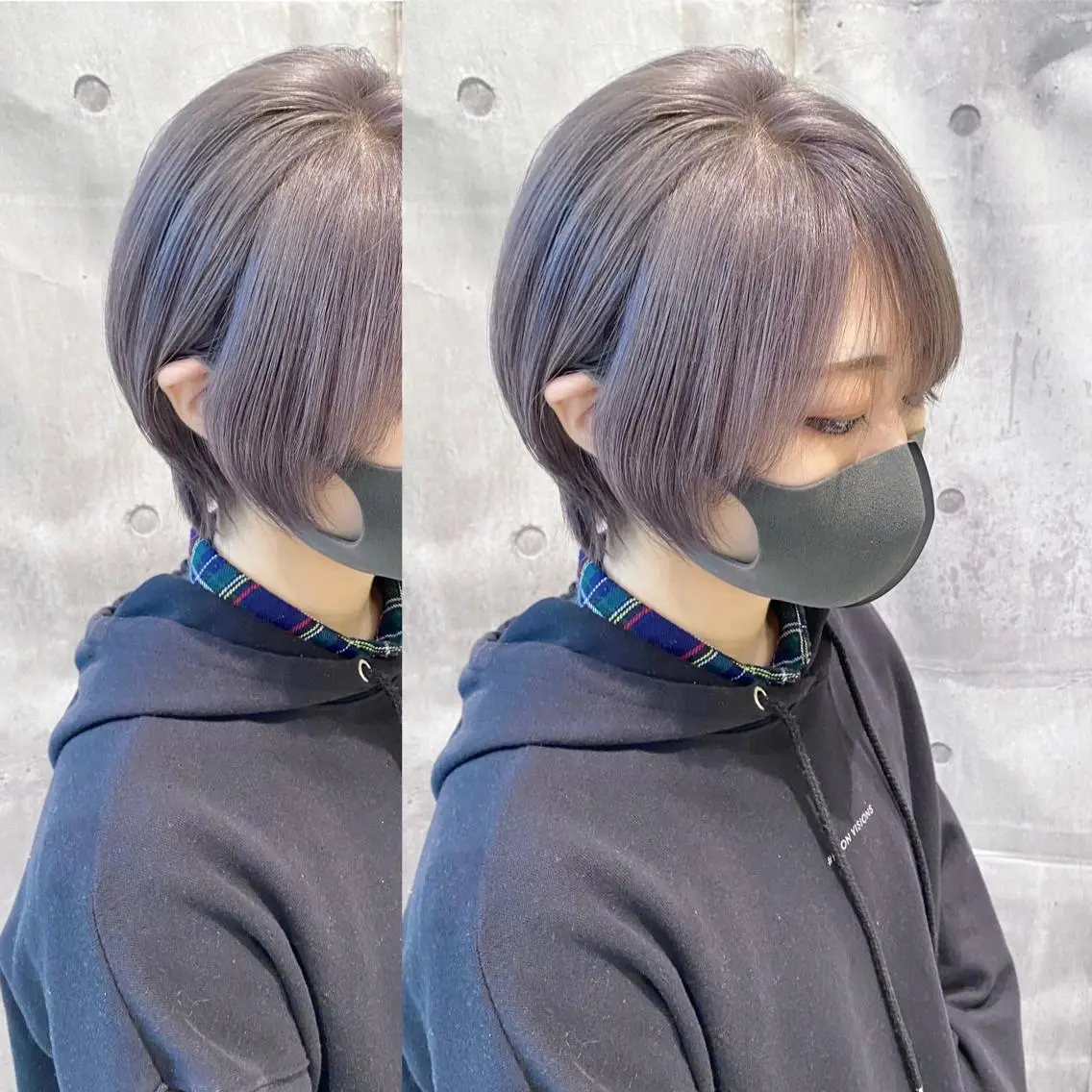 ミディアム カラー ウルフカット ハッシュカット/七海のヘアスタイル