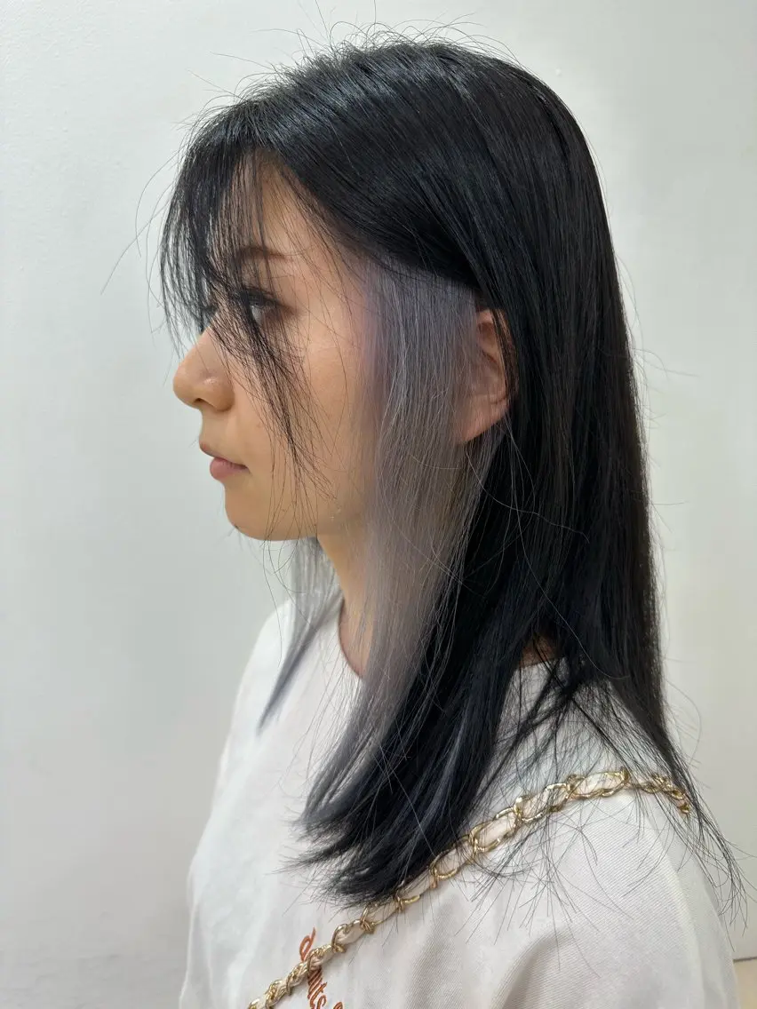 セミロング ヘアカラー 竹下 勝也のヘアスタイル