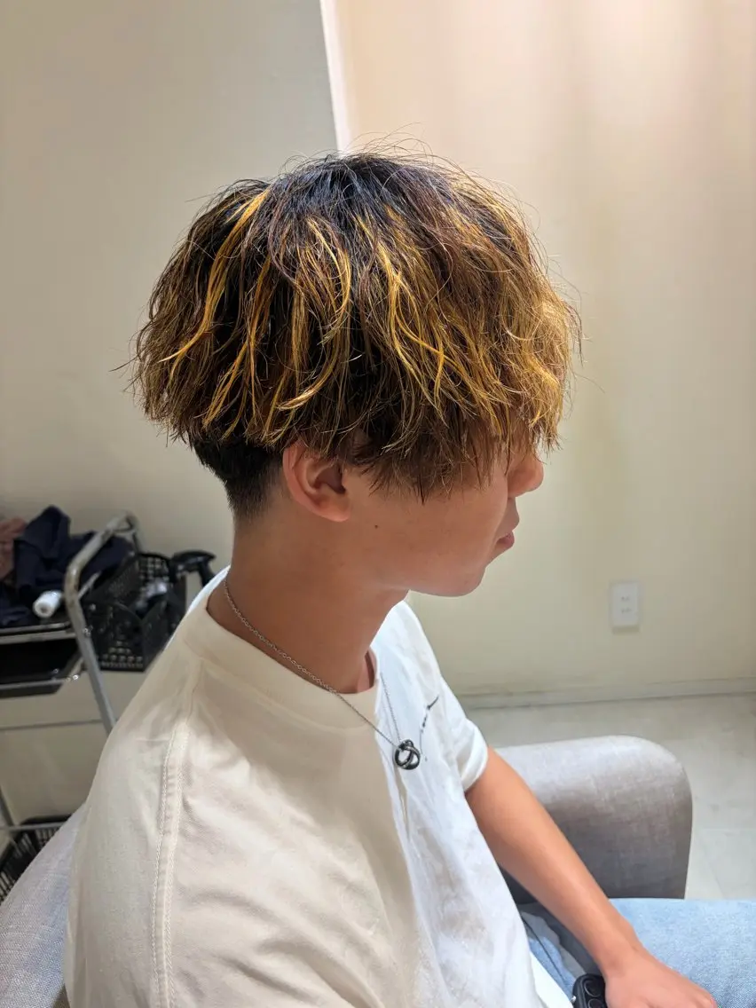 ショート ハイライト カット パーマ CreBiA あきと／韓国ヘアのヘアスタイル