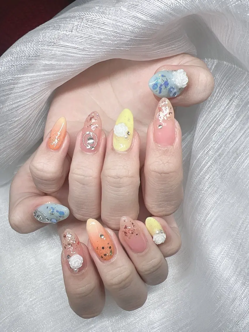 ネイル ハンドネイル Lee Nails チップ長さだし専門店のネイルデザイン