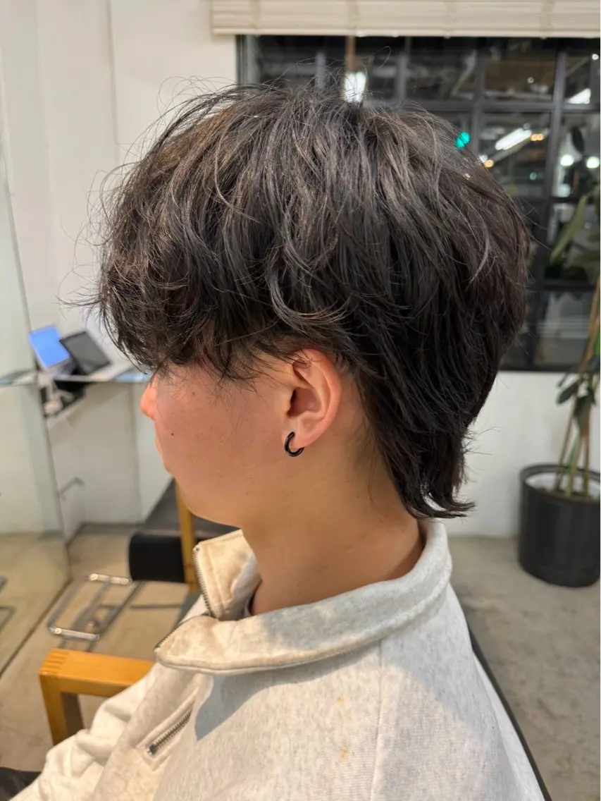 メンズ マッシュウルフ マッシュ メンズウルフカット ウルフカット 陶山 直樹のヘアスタイル