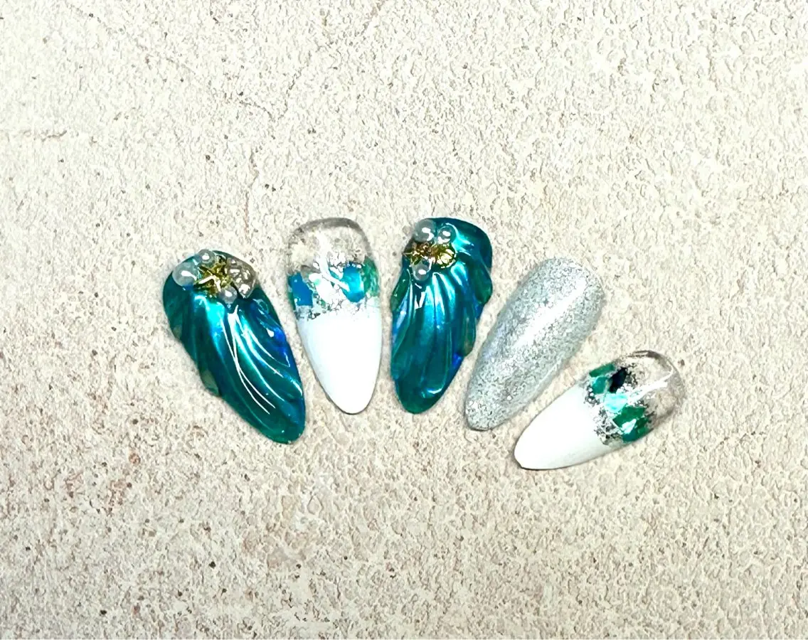 ネイル オーロラネイル ニュアンスネイル 夏ネイル Mai’s nailのネイルデザイン