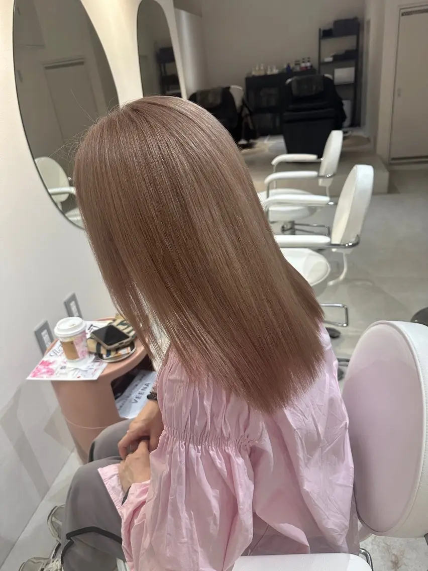 セミロング カラー ヘアカラー トリートメント 本町/新町/心斎橋 透明感カラーSANCのヘアスタイル