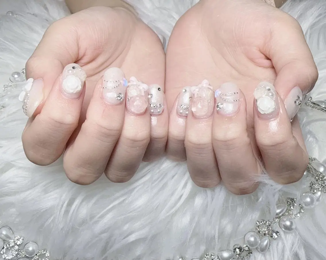ネイル 成人式 ジェルネイル マグネットネイル 大理石ネイル(マーブル) 持ち込み ハンドネイル k.bi nailsalonのネイルデザイン
