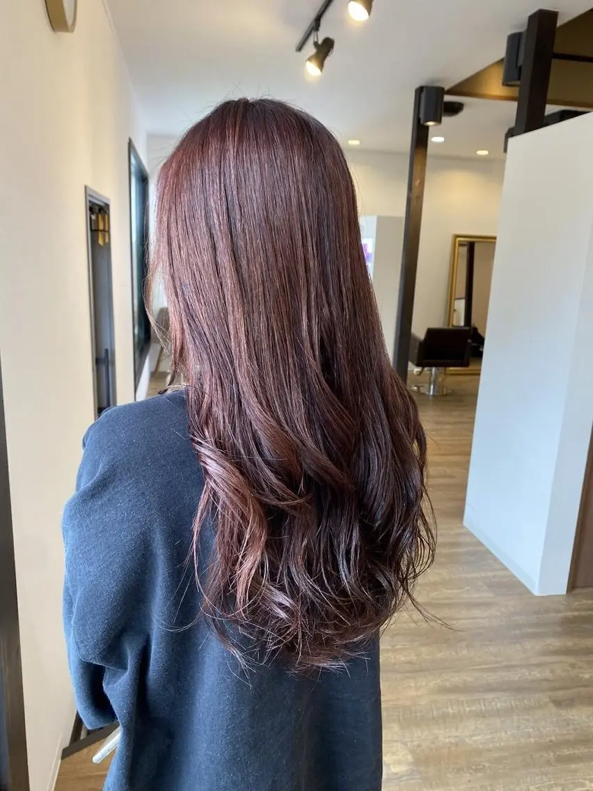 セミロング カラー ピンクカラー カット ヘアカラー トリートメント 横山 香音のヘアスタイル