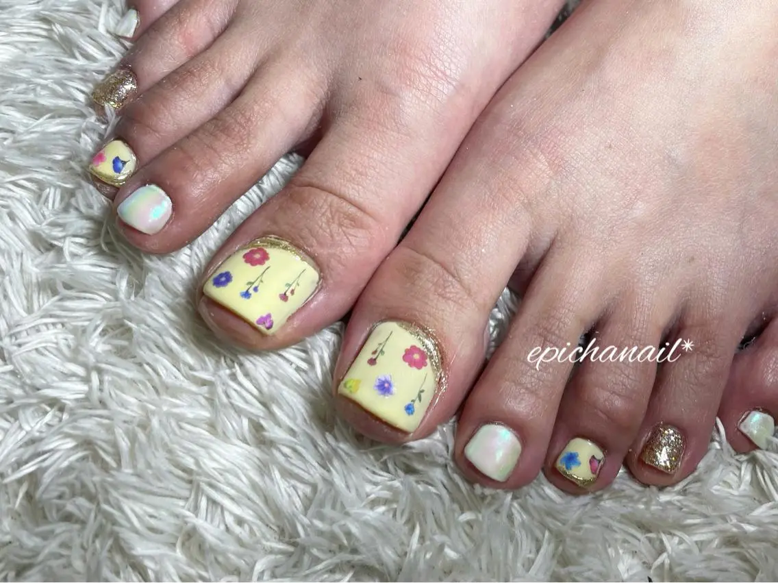 ネイル アートネイル オーロラネイル フラワーネイル フットネイル マットネイル EPICHA NAILのネイルデザイン