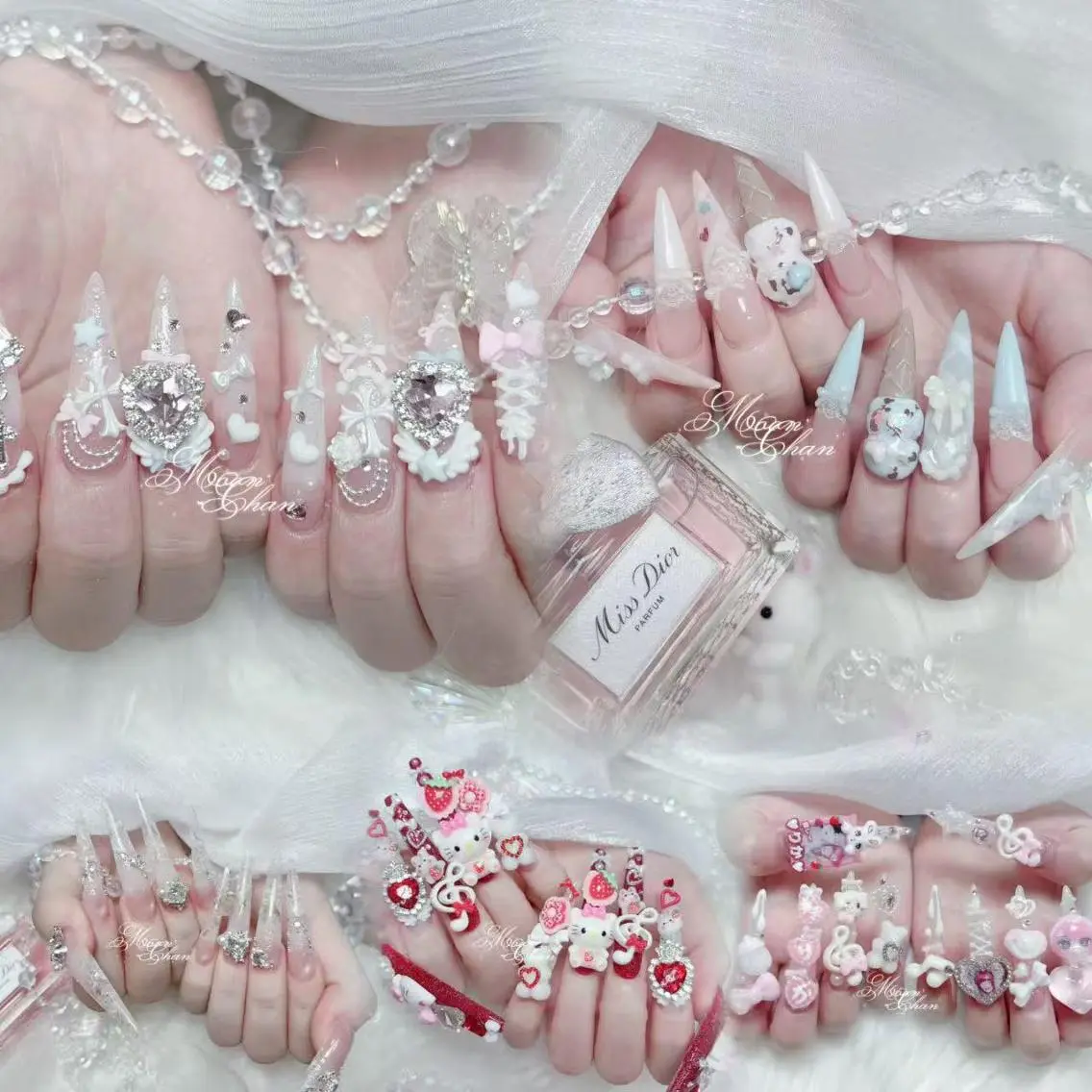 ネイル 長さ出し キラキラネイル 韓国ネイル ロングネイル マグネットネイル ハンドネイル ハンドケア Akira✨ nailのネイルデザイン