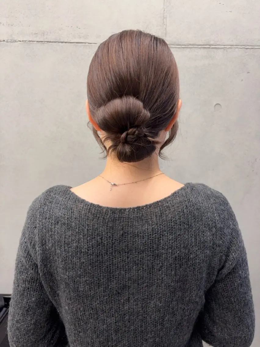 ミディアム ヘアアレンジ ヘアセット 暖色/ブラウン/ 透明感/ゆうかのヘアスタイル