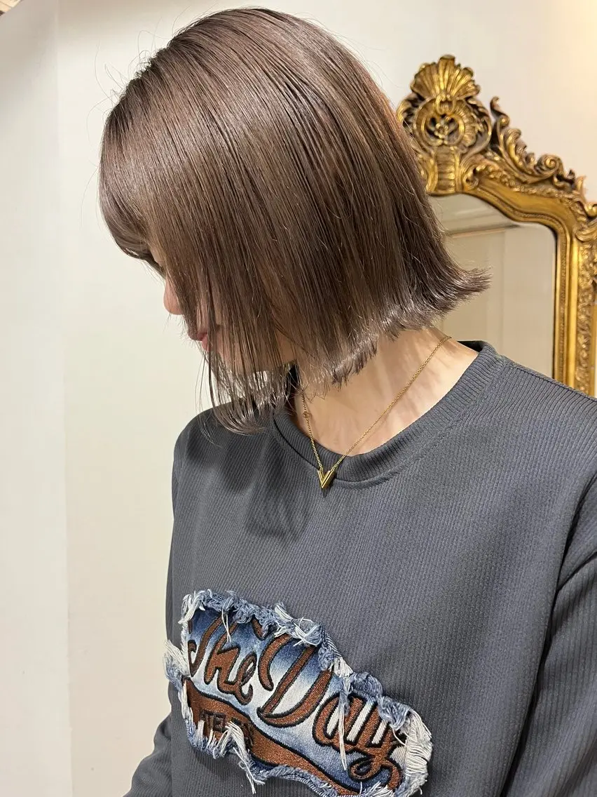 ミディアム カット ヘアカラー トリートメント ダブルカラー/透明感 💈JUNYA💈のヘアスタイル