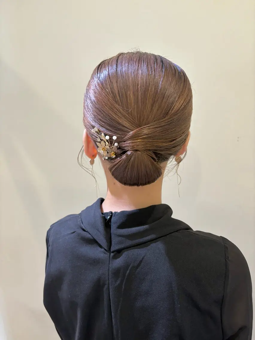 ミディアム ヘアアレンジ ヘアセット ボウ🪞ヘアセット /メイク/マツパのマツエク・マツパデザイン