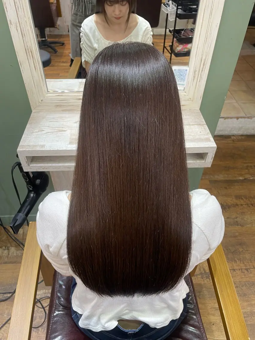 ロング カラー カット ヘアカラー 縮毛矯正 トリートメント 極艶透明感カラー🐰 髪質改善/出雲つぐみのヘアスタイル