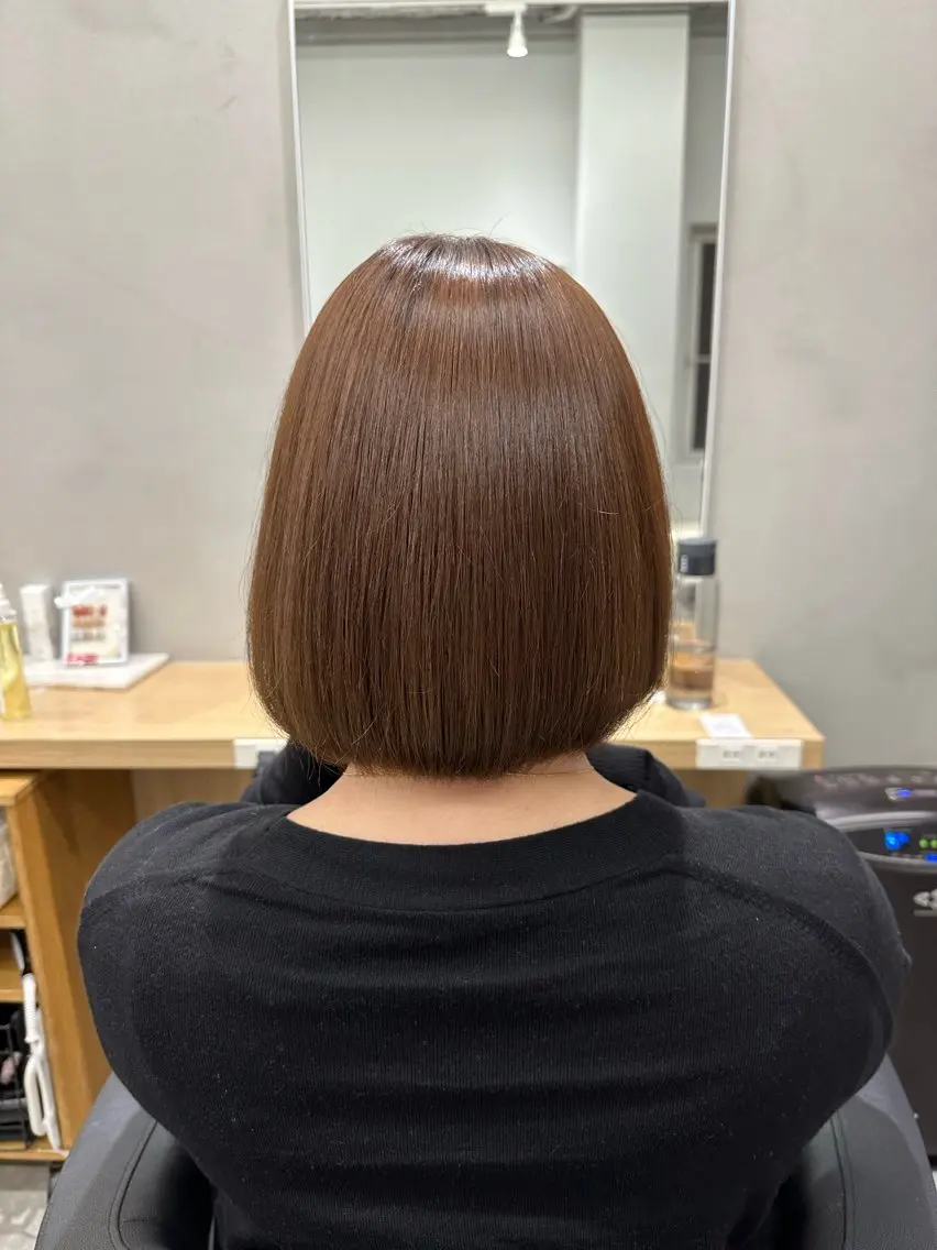 ショート ボブ カット ヘアカラー 巻ける髪質改善🫧ハ イライト/永田汰伊智のヘアスタイル