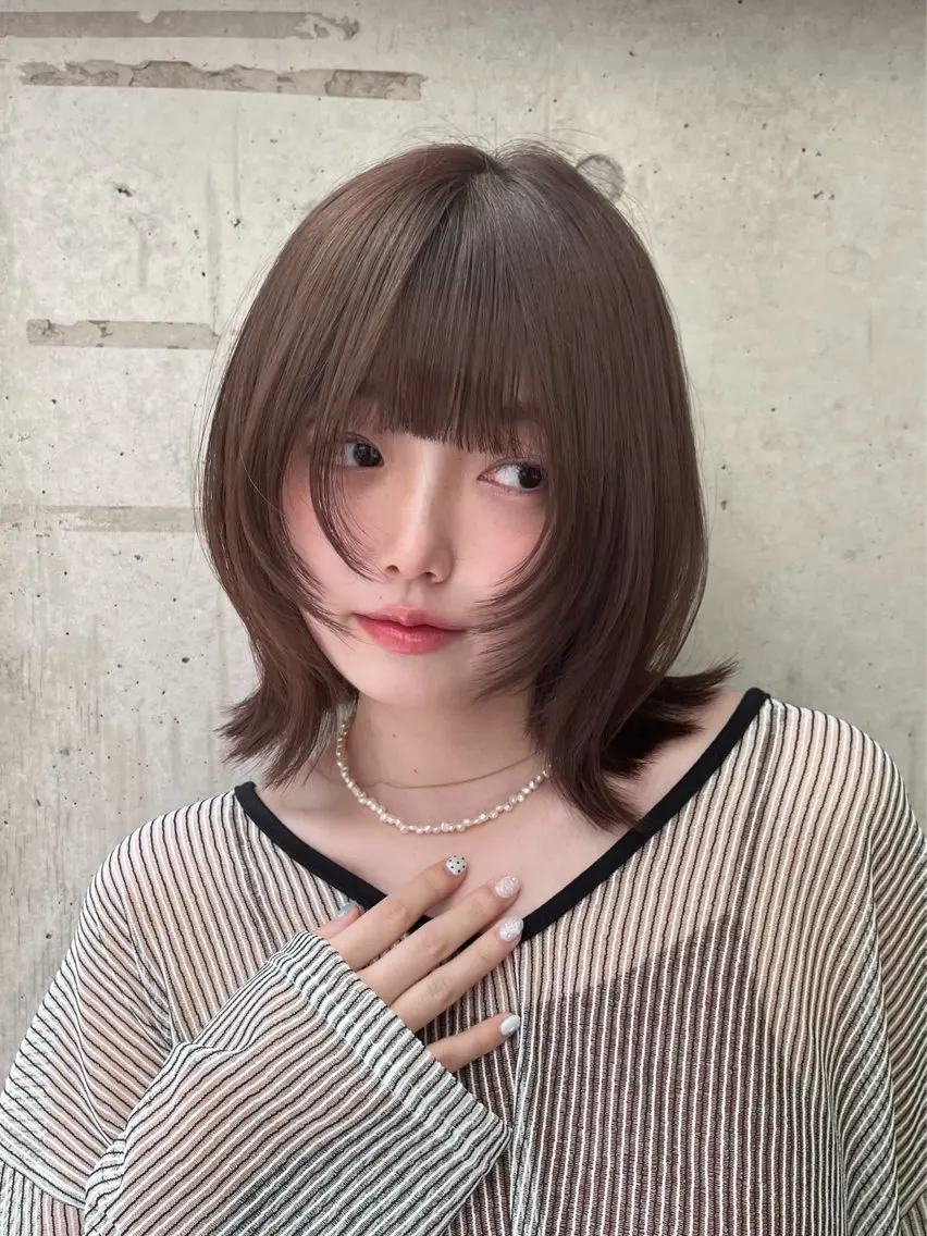 ショート パーマ 縮毛矯正 縮毛矯正 / 透明感カラー首藤大翔のヘアスタイル