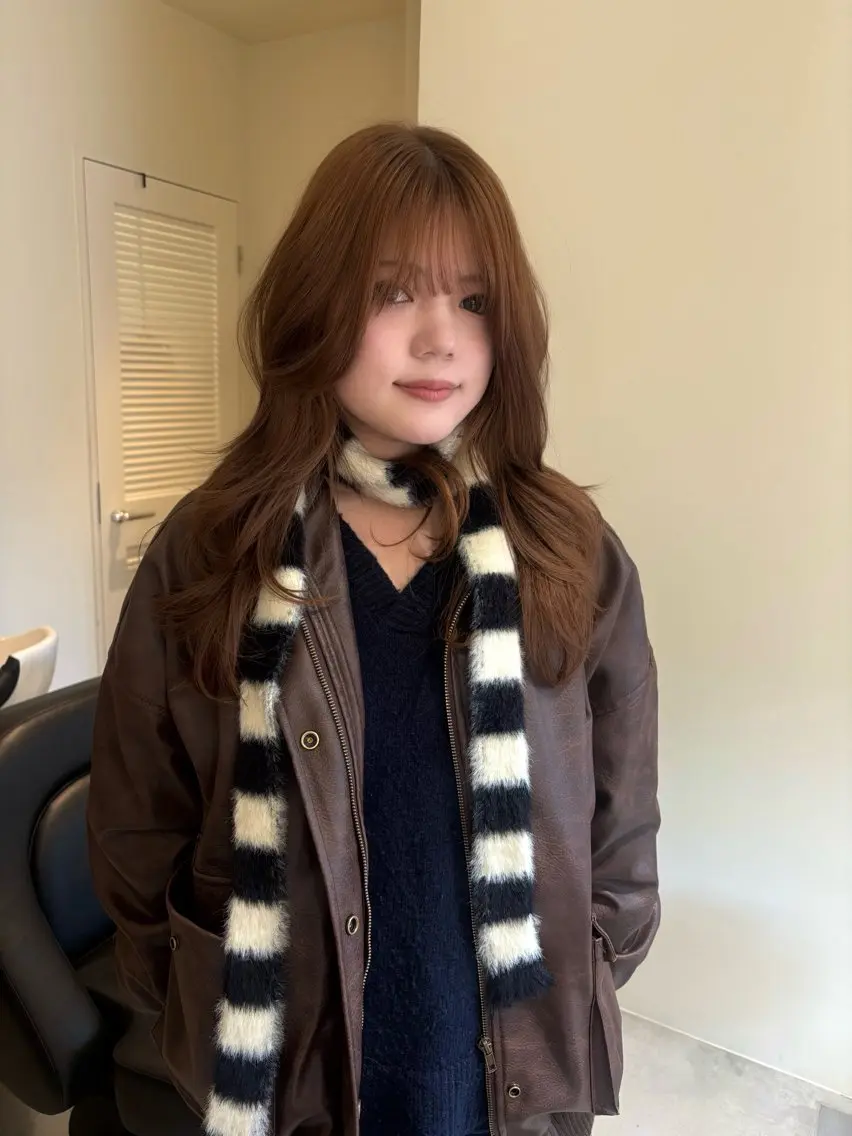 ロング カラー カット ヘアカラー トリートメント satsuki 暖色・ブラウンカラーのヘアスタイル