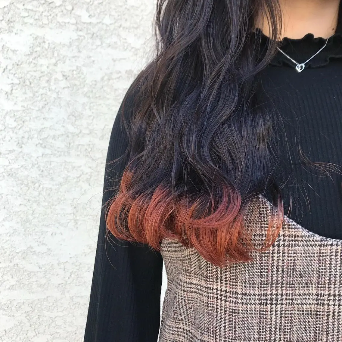 ロング カラー ブリーチ カット ヘアカラー トリートメント 酸性縮毛矯正🧴韓国 レイヤー/髪質改善のヘアスタイル