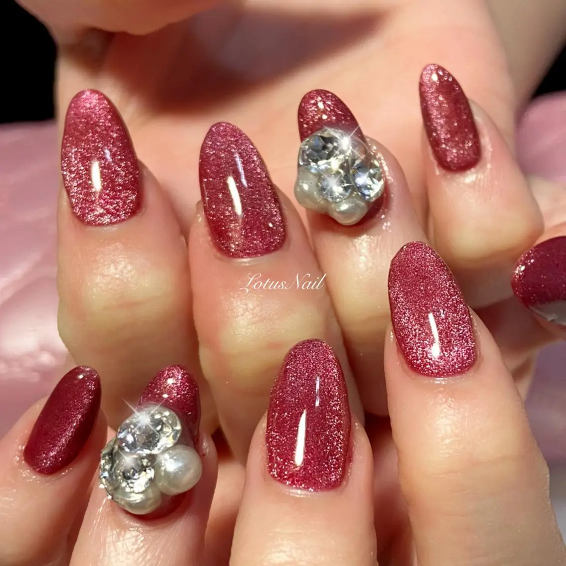ネイル マグネットネイル ストーンネイル Lotus Nailのネイルデザイン