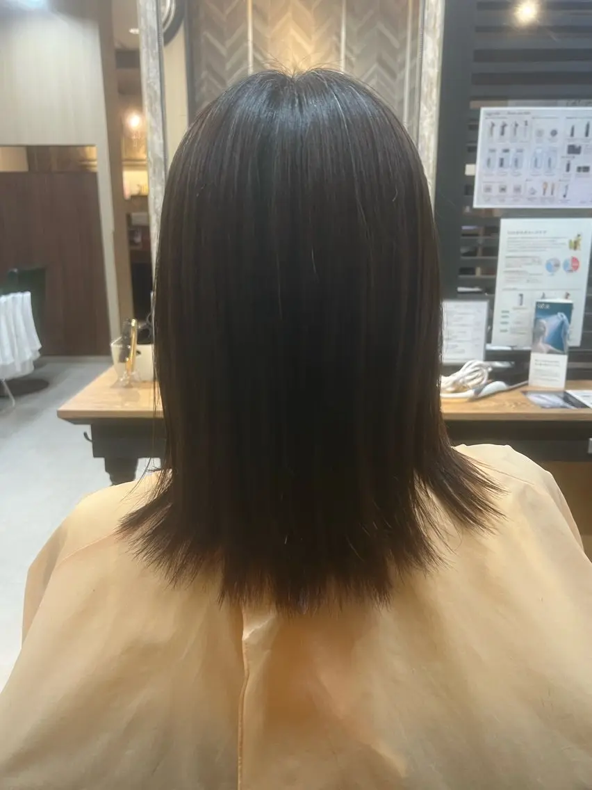ミディアム 顔周りカット 伸ばしかけ ナカオ シュウヘイのヘアスタイル