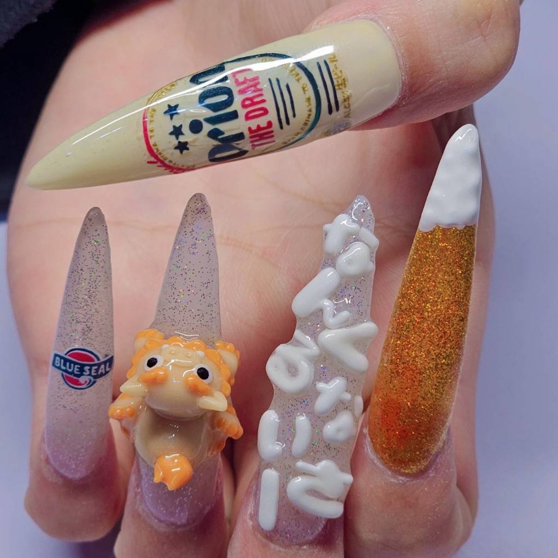 ネイル アートネイル クリアネイル ラメ(グリッター) ホワイト ハンドネイル よしだ ひろきのネイルデザイン