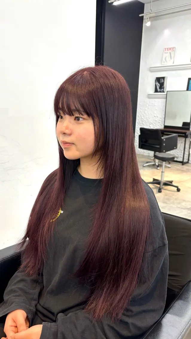 ロング カラー ヘアカラー トリートメント 暖色🍇/透明感/ 髪質改善/YUIKOのヘアスタイル