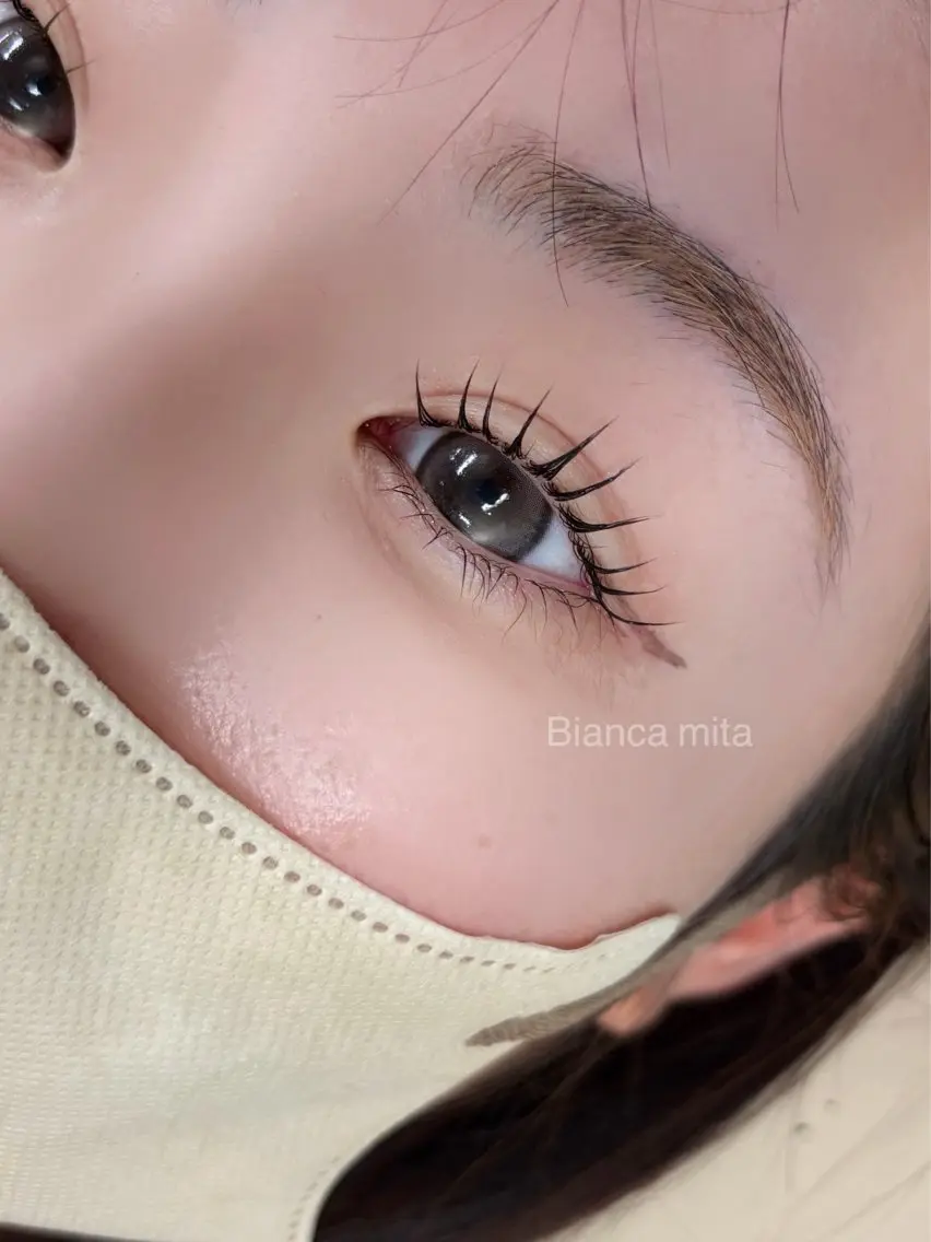 マツエク・マツパ ナチュラル まつげパーマ 一重×まつ毛パーマ マツパ BIANCA セイナのマツエク・マツパデザイン
