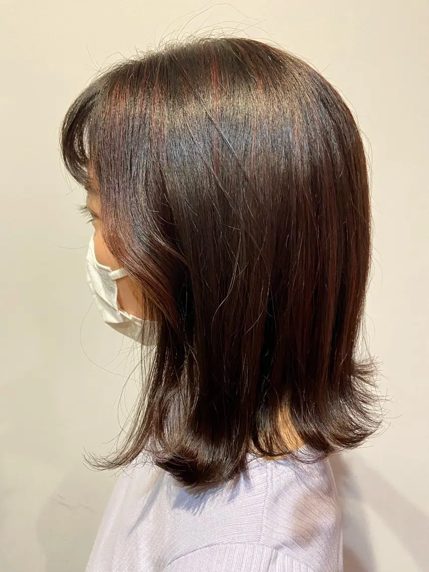 ミディアム ヘアカラー トリートメント 鳥本かりん／ パーマモデル募集のヘアスタイル
