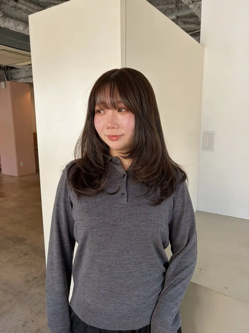 セミロング レイヤーカット カット 🧣misaki 🧣のヘアスタイル