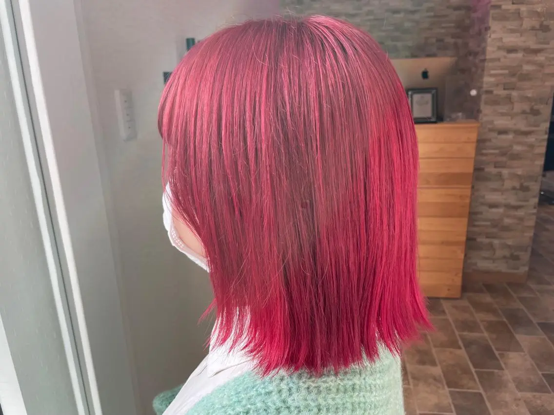 ミディアム カラー ヘアカラー&縮毛矯正 STAR☆RIVERのヘアスタイル