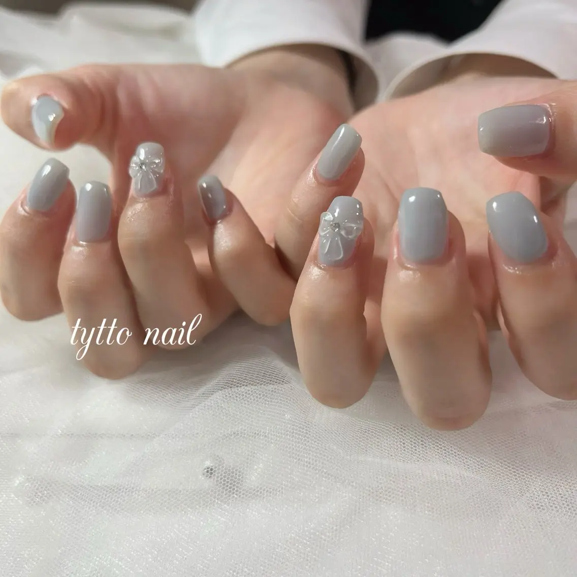 ネイル ブルー ニュアンスネイル オフィスネイル ワンカラーネイル ぷっくりネイル ハンドネイル tytto nail ❤︎‪‪eri‪‪のネイルデザイン