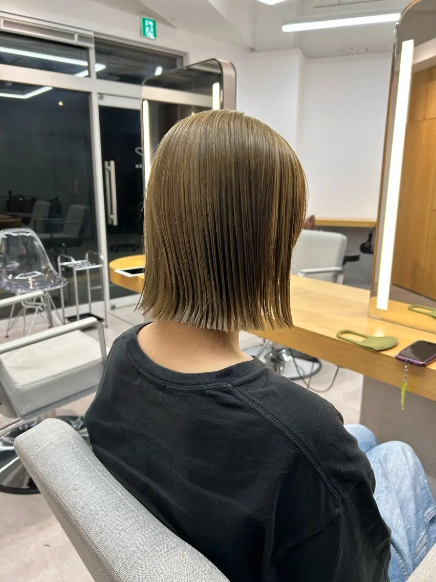 ミディアム ショートヘア 縮毛矯正/福田梢のヘアスタイル