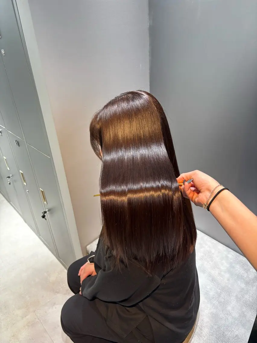 ロング カット ヘアカラー 縮毛矯正 トリートメント 今話題の艶髪矯正 美艶カラー/FUKAのヘアスタイル