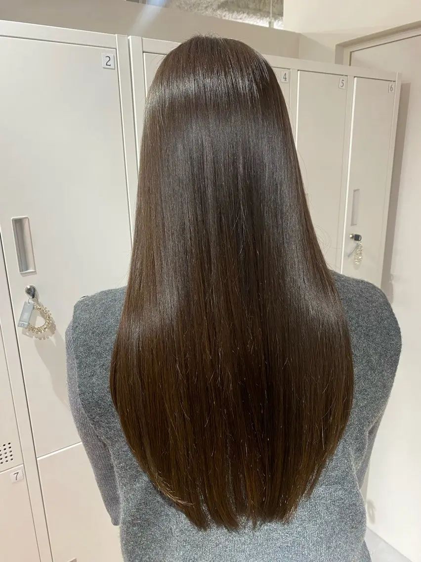 ロング チョコレートブラウン カット ヘアカラー トリートメント 🫧るみ/髪質改善/ 透明感カラー🫧のヘアスタイル