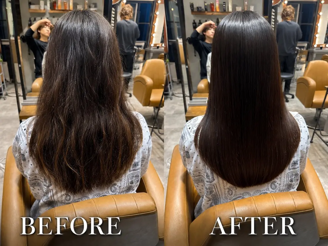 ロング カラー パーマ 縮毛矯正 カット ヘアカラー 縮毛矯正 トリートメント 縮毛矯正/ ✨艶髪/芦川優磨のヘアスタイル