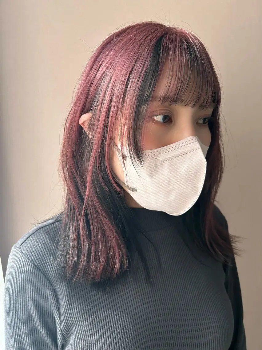 セミロング カラー ラベンダーカラー ピンクカラー ピンクラベンダー カット ヘアカラー トリートメント hubhair レイヤー/透明感のヘアスタイル