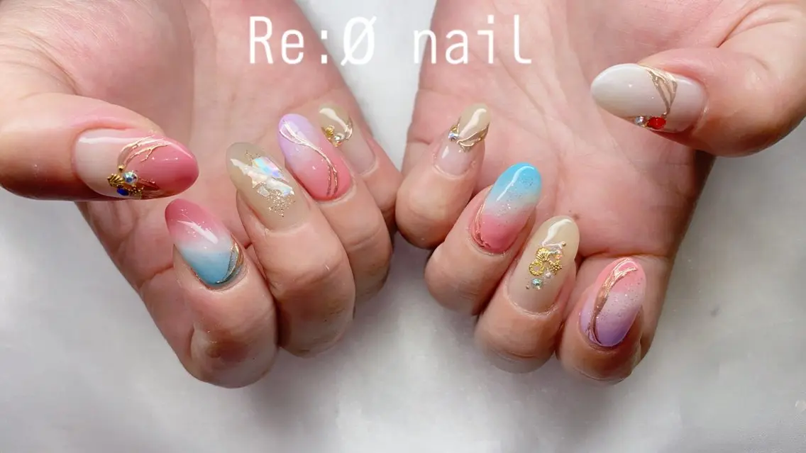 ネイル ハンドネイル Re:Ø nail 🩵TSUJIのネイルデザイン