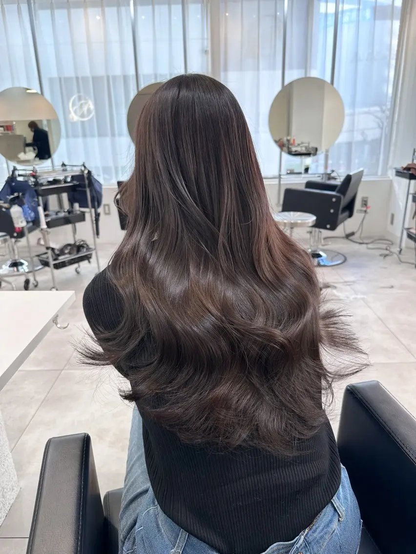 ロング カット ヘアカラー トリートメント 韓国ヘア/ワンホン ちひろのヘアスタイル