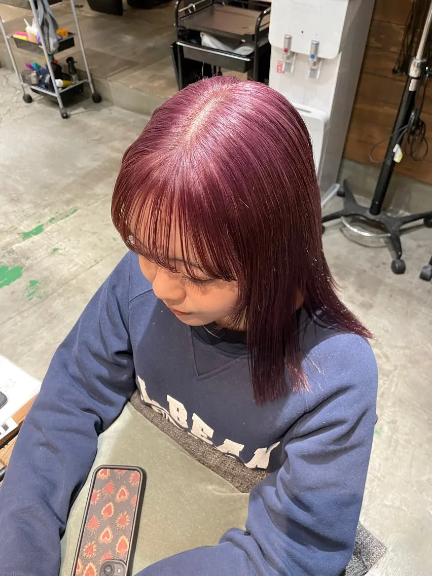 ミディアム カラー fubuki🪷 似合わせカットカラーのヘアスタイル
