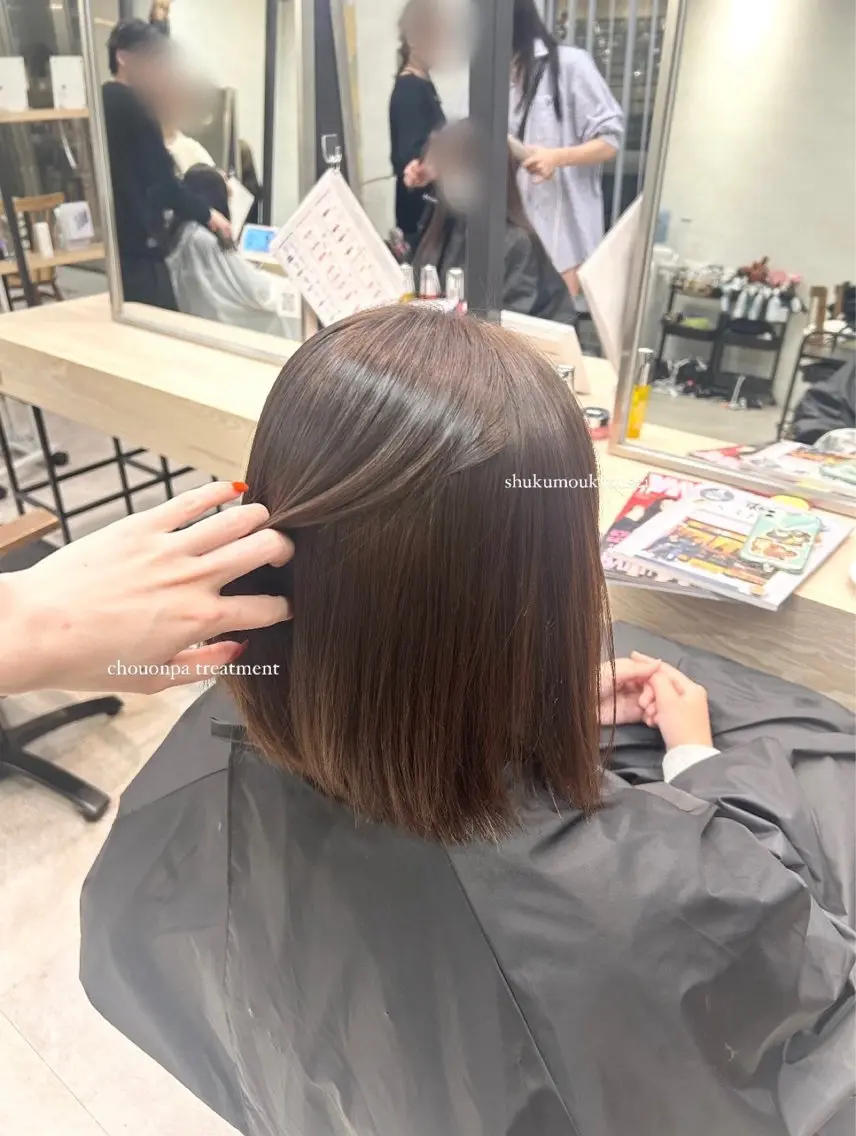 ミディアム rio¦ブラウン¦暗 髪¦縮毛矯正🌙のヘアスタイル